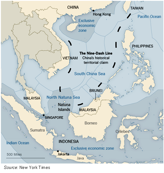 Nine-dash line map